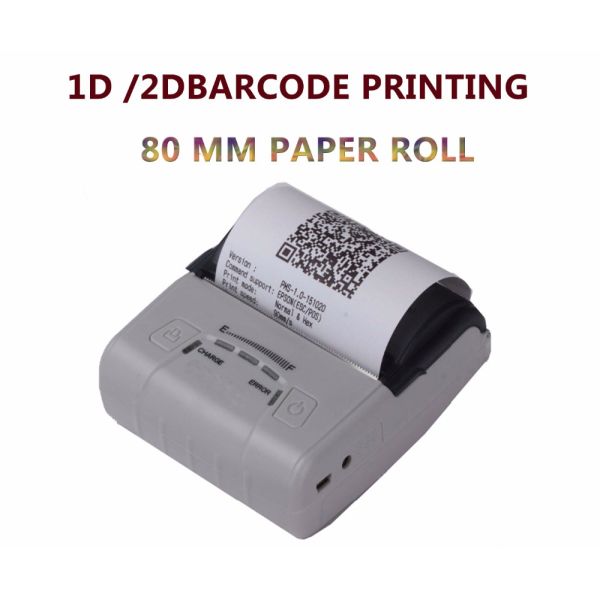 2021 80mm POS Thermal Receipt Printer for 1D/2D Barcode and 90mm/sec Black Print Speed