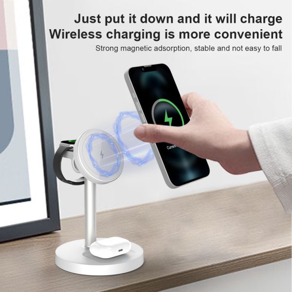 S11 3 in 1 Magnetic Wireless Charging Stand Durable ABS PC Material