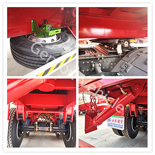 Heavy Duty Dry Goods Grain FUWA 800mm Drop Side Semi Trailer