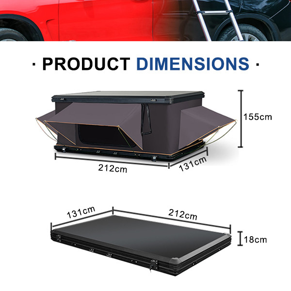 Customizable Quick Automatic Opening Large Roof Top Tent For 3-4 Person