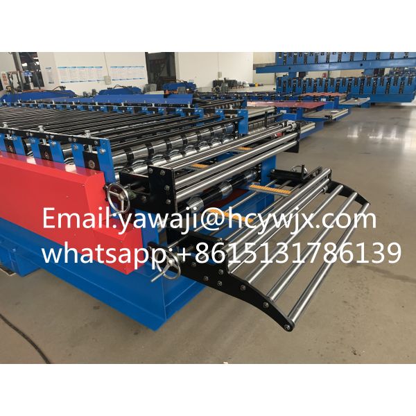 CR12 Cutter Material Double Deck Roll Forming Machinery With Chain Drive