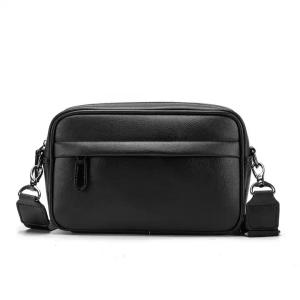 Quality Black Microfiber Cell Phone Cross-body Pouch Male Side Sling Cross Bag Men Leather Messenger Bag For Men for sale