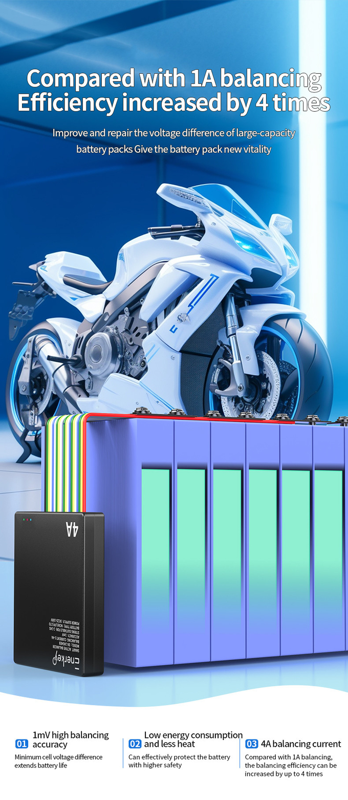 Enerkey 4A Smart Li-ion Balancer 2-24S Intelligent Equalizer For Industrial Energy Storage
