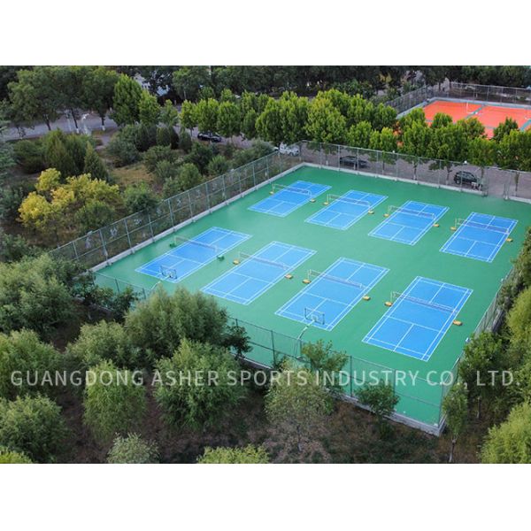 Glue Down SPU Flooring Material Smooth Barrel Texture Volleyball Court Use