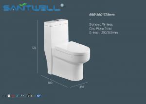 China Nano Ceramic  Single Piece Toilet Siphonic flushing WC 650*360*725 mm Size on sale
