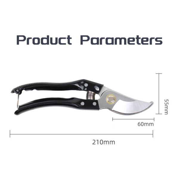 Black Handle Fruit Cutting Durable Professional Pruner Garden Scissors