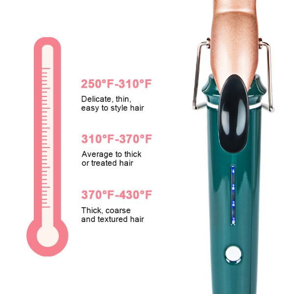 32mm Barrel Ceramic Hair Curling Iron Belt Clip Lcd Display Rohs Approval