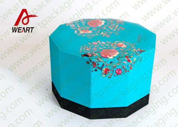 Buy Blue Lid & Black Base Cardboard Food Packaging Boxes , Decorative Cardboard Boxes With Lids at wholesale prices