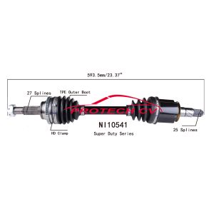Quality NI10541 CV Axle Assembly Heavy Duty Clamp TPEE Boot Cold Forging Grinding Process Technology EXTREME Weather Unit for sale