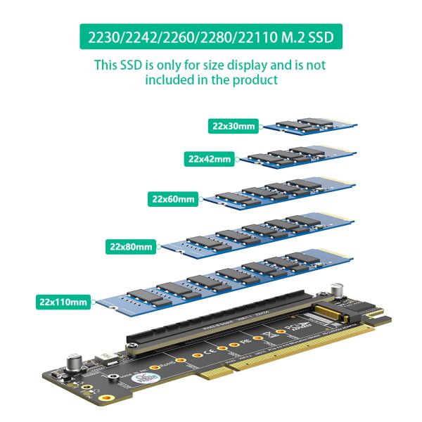 Dual NVMe PCIe 4.0 Adapter for M.2 SSD, 18x9cm, 1 Year Warranty
