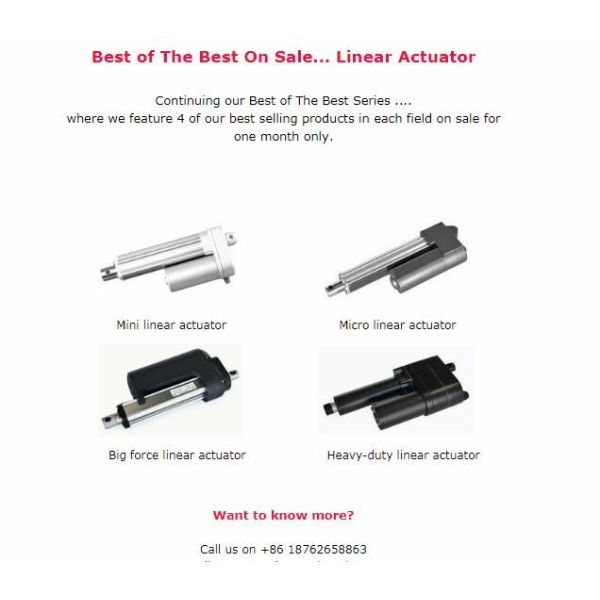 12volt / 24volt dc power driven linear actuators, compact and reliable linear actuators electric IP65
