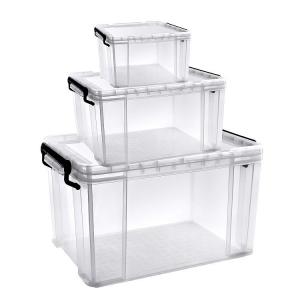 Quality 60L 120L Big Transparent Plastic Storage Box Clear Bins For Organizing for sale