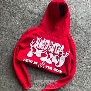 Quality Custom Pullover 3d Bold Heavy French Terry Hoodie Streetwear Puff Print Printing Hoodie 500gsm Unisex Hoodies Men 100% Cotton for sale