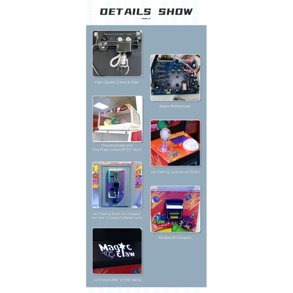 13 Inches Mini Claw Machine Major Prize Coin Operated Arcade Game With Top Locker