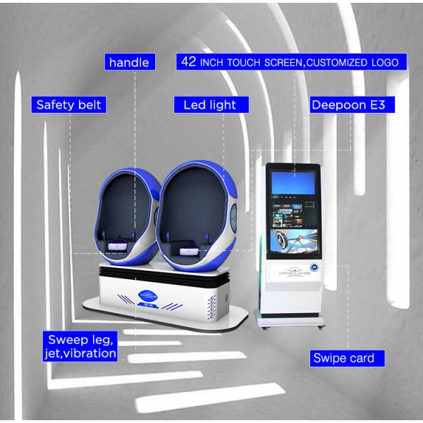 2500w 2 Players VR Egg Chair VR Cinema For All Ages Customized Logo / Color