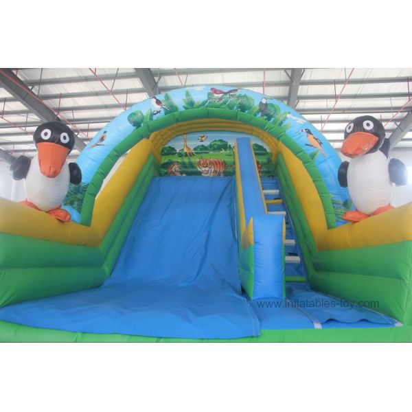 Animal Theme Commercial Inflatable Slide For Backyard , Slide Inflatable For Kids