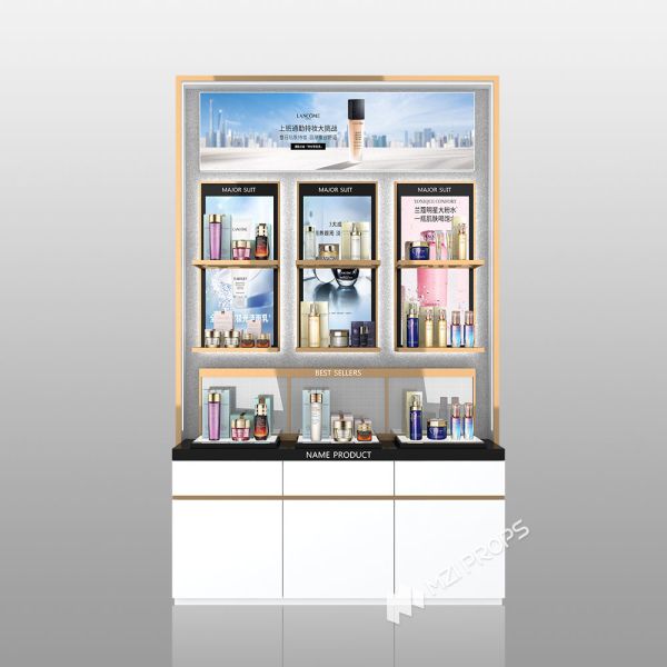 TJiS-BZ-02 Top Opening Translucent Design Skincare Display Cabinet with 9mm Crystal Blocks