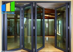 China Customize Waterproof Aluminum Sliding Bi Folding Glass Patio Door For Exterior on sale