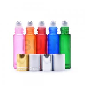 China Round Mini Roll On Perfume Bottles With Stainless Steel Roller on sale
