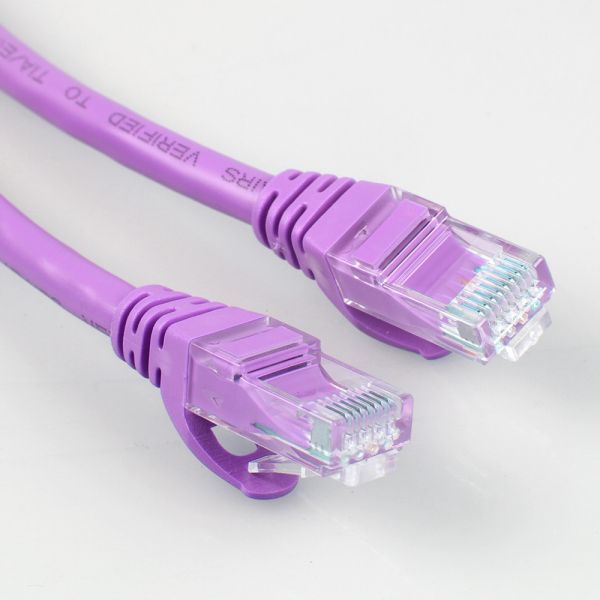 Rj45 Purple Cat6a Patch Cord HDPE Insulation For Network LED Display
