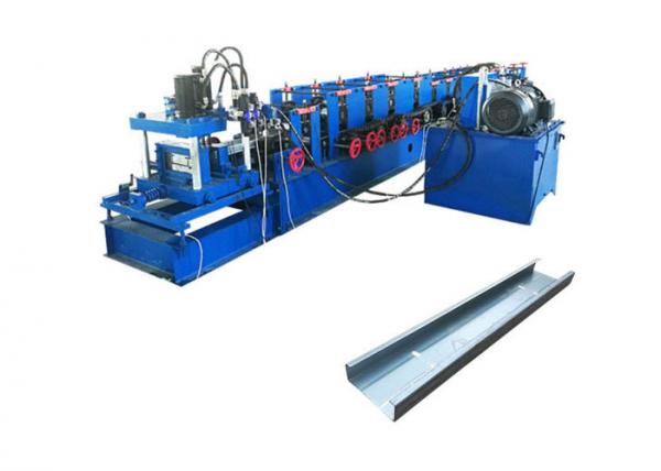 Buy Automatic C Shape Purlin Roll Forming Machine Blue Color Galvanized Coil Material at wholesale prices