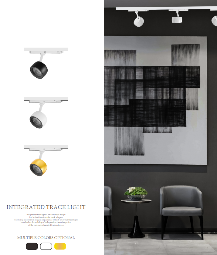 New Design Aluminum Adjustable LED integrated tracking light fixture adapter combined track light 32W