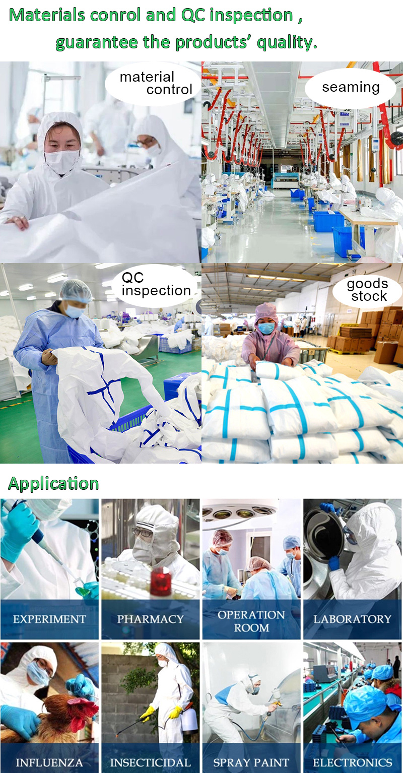 Lightweight 35gsm PP Disposable Gown Contact Isolation Lab Gown