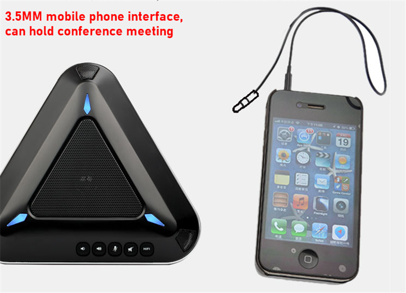 Wired Video Conference Mobile Phone Omnidirectional Microphones 360° Radio USB 2.0 Free Drive Echo Cancellation Speakerp