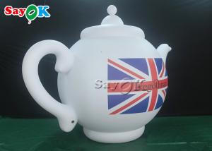 Quality 2m 6.6ft White Advertising Air Sealed Inflatable Teapot Model With Printing for sale