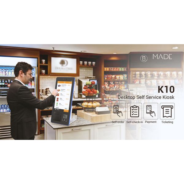 15.6 Inch Self Service Ordering Kiosk , Online Payment Machine for Restaurant
