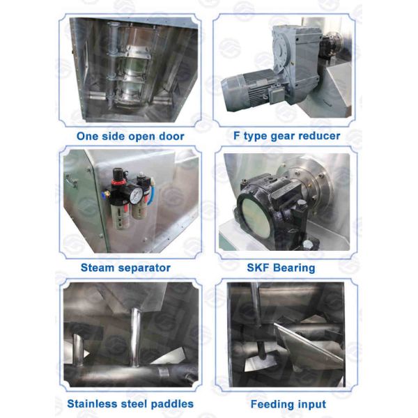 100KG/Batch Double Shaft Animal Feed Mixer Machine Feed Mill Machinery