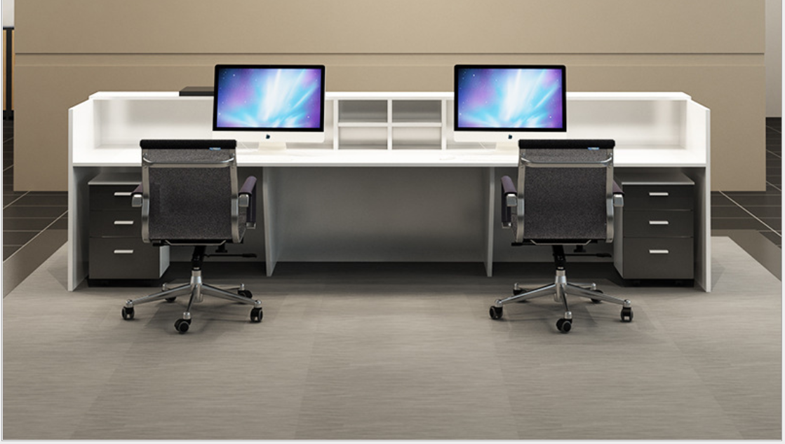 Anti Scrape E1 Panel Decorative Office Furniture MDF Modern Front Desk