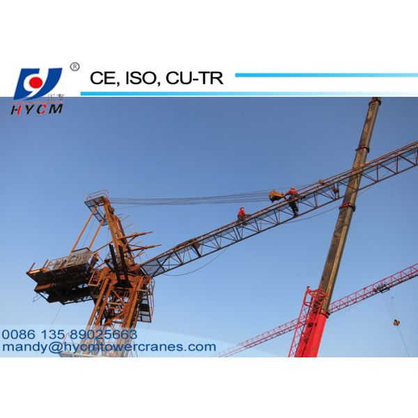 Stable Tower Crane Trolly 0-100 0-50m/min Hoisting Speed QTD120 Fixed Jib Crane 45m Boom Length Tower Crane