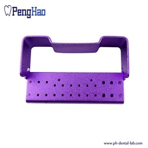 Quality Hot sale denture bur holder/ 26-hole autoclavable box for opening with different colors for sale