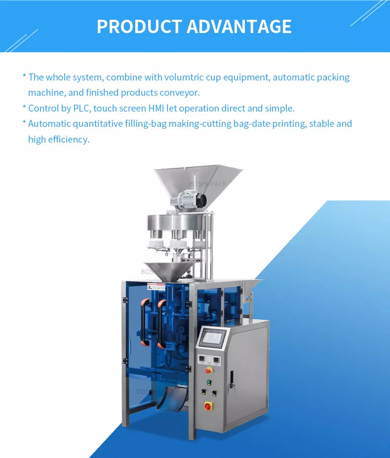 Automatic Volumetric Cup Vertical Form Fill Seal Packing Machine