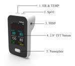 NIBP ,Spo2, ECG,Temperature Multi Parameter Patient Monitor TFT Display