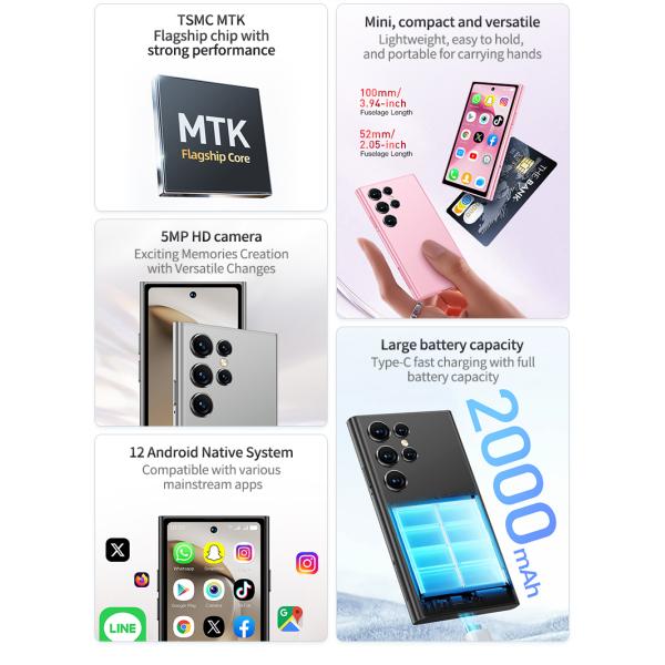 4G LTE S26 Pro Mini Smartphone Dual SIM 4.0'' HD Full Screen 2000mAh 2+16GB Play Store