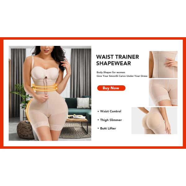 Regular Size Women's Shapers with Tummy Control Detachable Shoulder Strap and Zipper