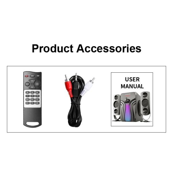 Coomaer 2.1CH RGB Gaming Speaker System, Heavy Bass Woofer, 30W+10W*2 Output, 5.25''+3''*2 Speaker Unit