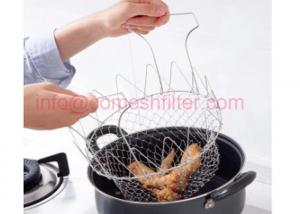 China Enjoy Cooking Mesh Basket Strainer Net Kitchen Cooking Tool For Fda on sale