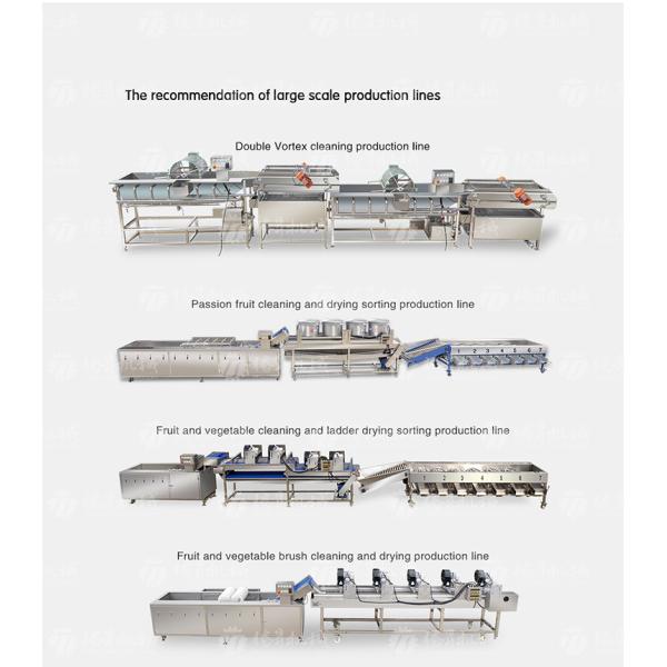 Multifunctional Vegetable And Fruit Processing Line Hair Roller Bubble Cleaning Production Line