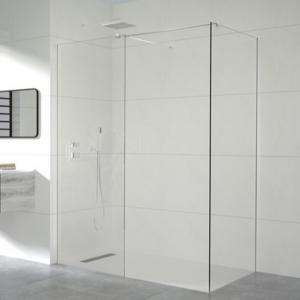 China 8mm Tempered Glass Walk In Bathroom Shower Screen Shower Fixed Wall Panels on sale