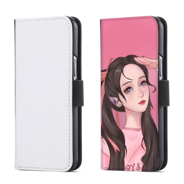 Sublimation Flip Wallet Leather Phone Cases For IPhone 16 15 14 Shockproof And Pure Color Design Style