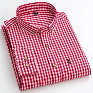 China                  100% Cotton Plaid Shirt Long Sleeve Shirt Casual Formal Shirts Office Custom Tuxedo Shirt              on sale
