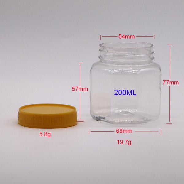 200ml PET Octagon Food Jar for Nuts Kernels Customizable Color Plastic Bottle