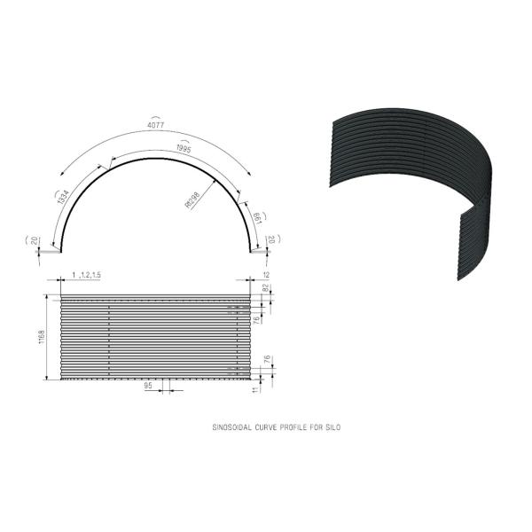 2 - 4mm Thickness silo Culvert Sheet Metal Roll Forming Machine With Track Cutting System
