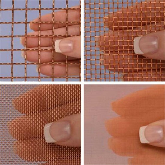 200 mesh Emf emi shielding ultra fine 999 pure red copper wire fabric plain woven copper mesh faraday cage