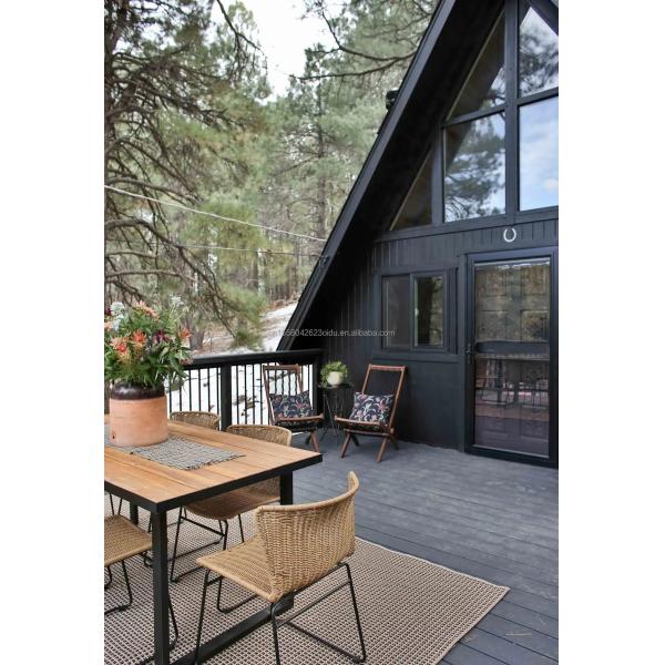 20ft or 40ft Container Modern Design EU Triangle Shape Steel Structure Wooden Houses with A-Shaped Steel Structure Frame Room