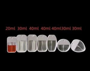 China 20ml 30ml 40ml Empty Pocket Custom Cosmetic Mini Round Plastic Cap Atomized pump Perfume Bottle on sale