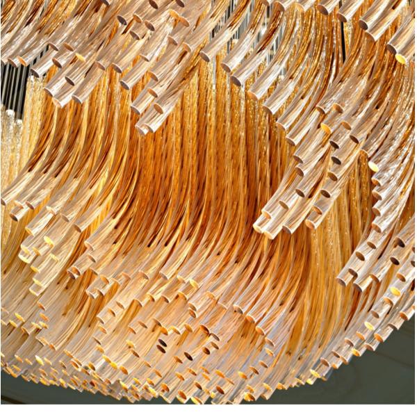 Luxury Golden Transparent Rectangular Crystal Extra Large Chandeliers Made To Order
